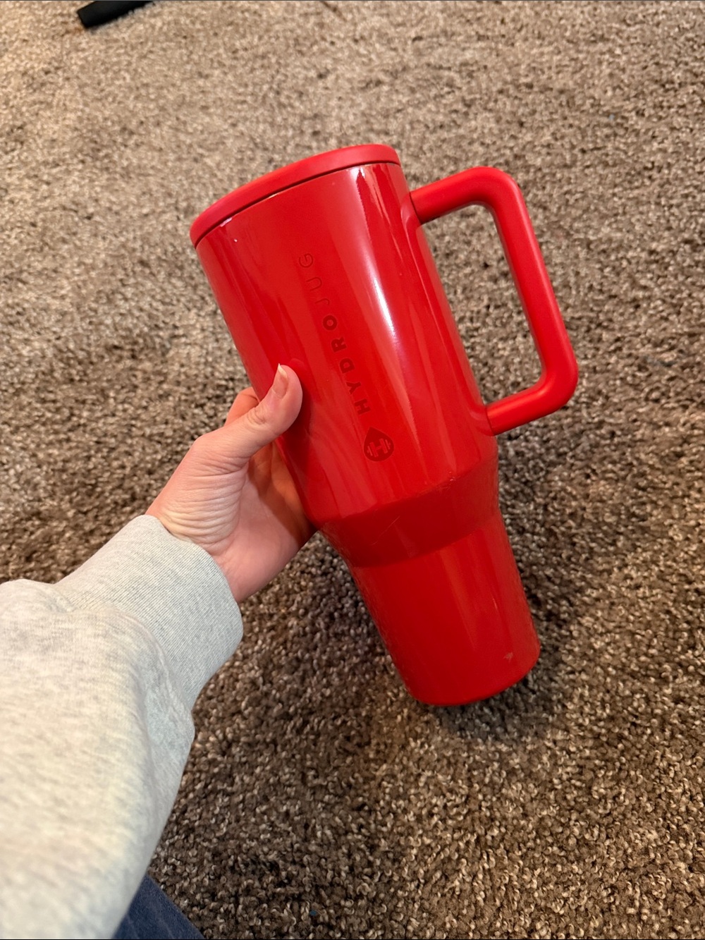 HydroJug Red Travel Mug with Handle